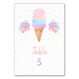 Rainbow Ice Creme Pink Gold Geburtstag Tischnummer