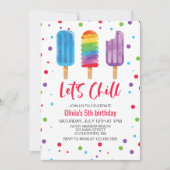 Rainbow Ice Pop Let's Chill Summer Birthday Einladung (Vorderseite)