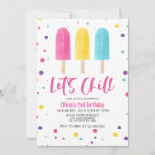 Rainbow Ice Pop Let's Chill Summer Birthday Einladung (Vorderseite)