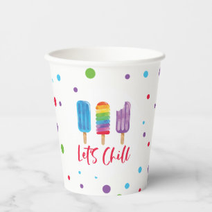 Rainbow Ice Pops Let's Chill Summer Birthday Pappbecher