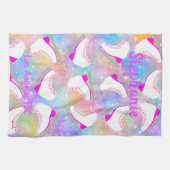 Rainbow Ice Skaten Muster Personalisiert  Geschirrtuch (Horizontal)