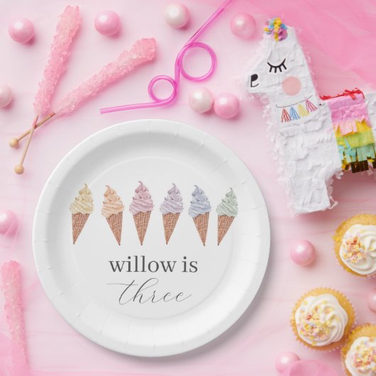 Rainbow Icecream Pappteller (Party)