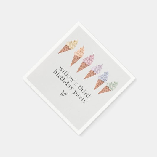 Rainbow Icecream Serviette (Ecke)