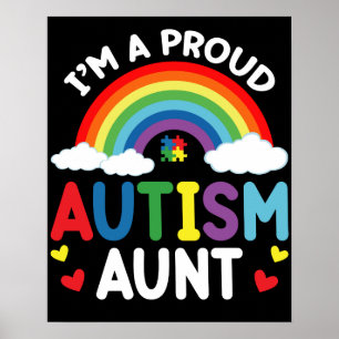 Rainbow Ich bin eine stolze Autismus-Tante Autismu Poster