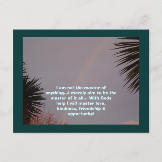 Rainbow, ich bin nicht der Meister von irgendetwas Postkarte (Vorderseite)