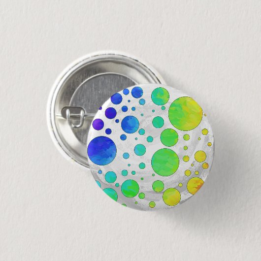Rainbow Icy Polka Dot Pattern Button (Vorne & Hinten)