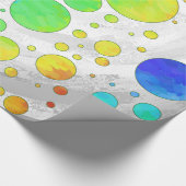 Rainbow Icy Polka Dot Pattern Geschenkpapier (Ecke)