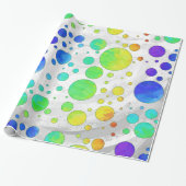 Rainbow Icy Polka Dot Pattern Geschenkpapier (Ungerollt)