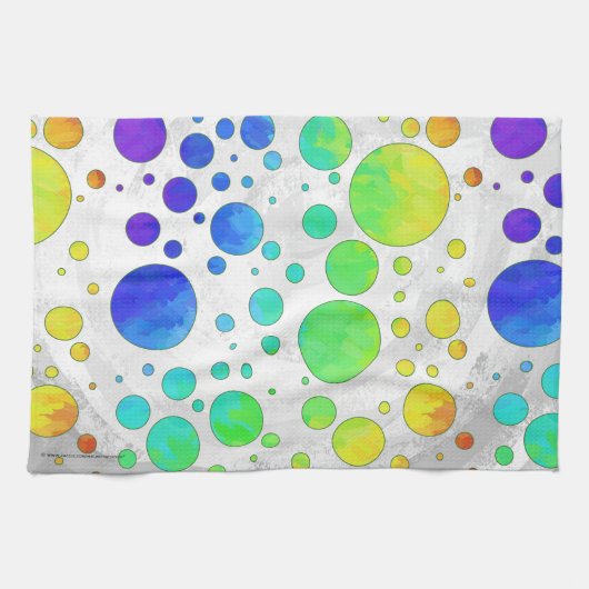 Rainbow Icy Polka Dot Pattern Handtuch (Horizontal)