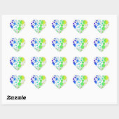 Rainbow Icy Polka Dot Pattern Herz-Aufkleber (Blatt)