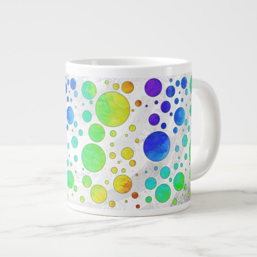 Rainbow Icy Polka Dot Pattern Jumbo-Tasse (Vorderseite Rechts)