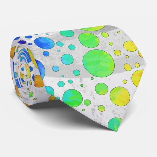 Rainbow Icy Polka Dot Pattern Krawatte (Gerollt)