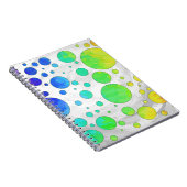 Rainbow Icy Polka Dot Pattern Notizblock (Rechte Seite)