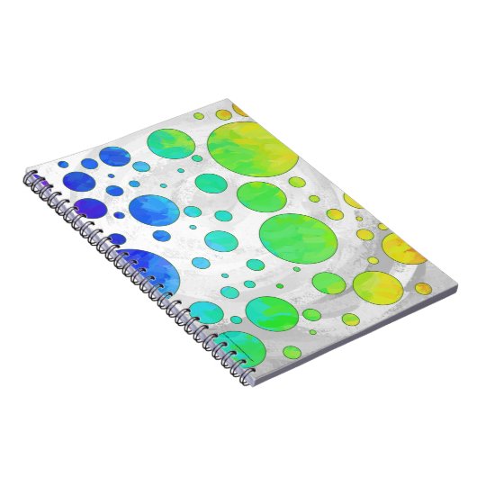 Rainbow Icy Polka Dot Pattern Notizblock (Rechte Seite)
