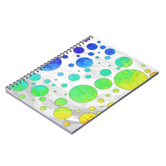 Rainbow Icy Polka Dot Pattern Notizblock (Linke Seite)
