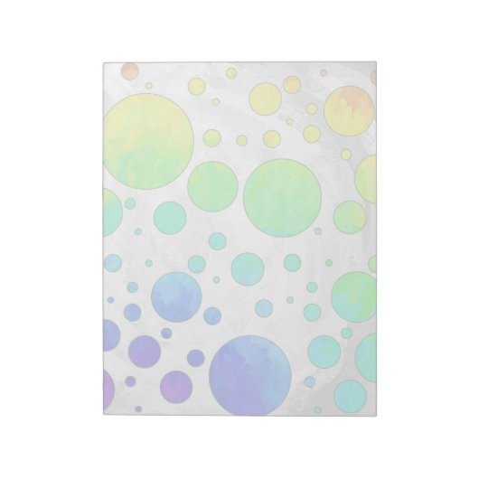Rainbow Icy Polka Dot Pattern Notizblock (Rotiert)