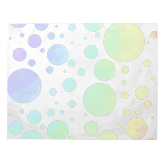 Rainbow Icy Polka Dot Pattern Notizblock (Vorderseite)