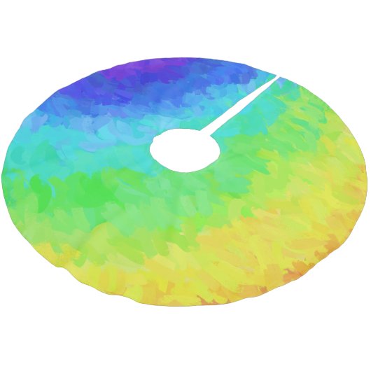 Rainbow Icy Polyester Weihnachtsbaumdecke (Schrägansicht)