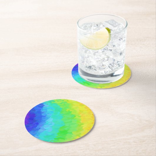 Rainbow Icy Runder Pappuntersetzer (Vor Ort)