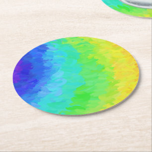 Rainbow Icy Runder Pappuntersetzer