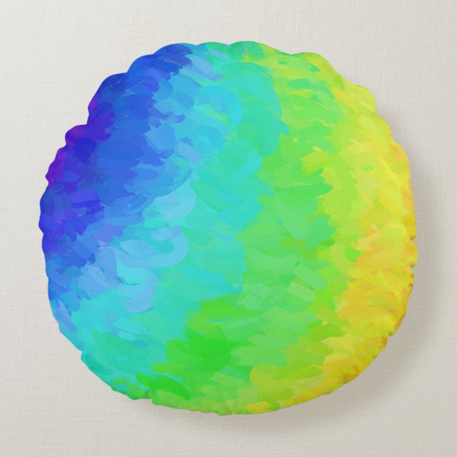 Rainbow Icy Rundes Kissen (Vorderseite)