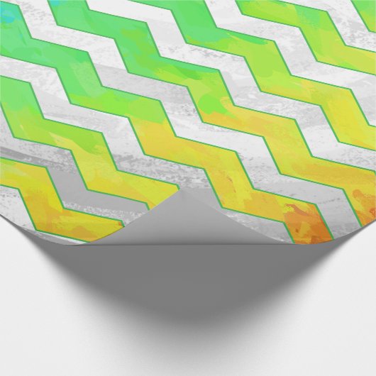 Rainbow Icy Zickzack Pattern Geschenkpapier (Ecke)