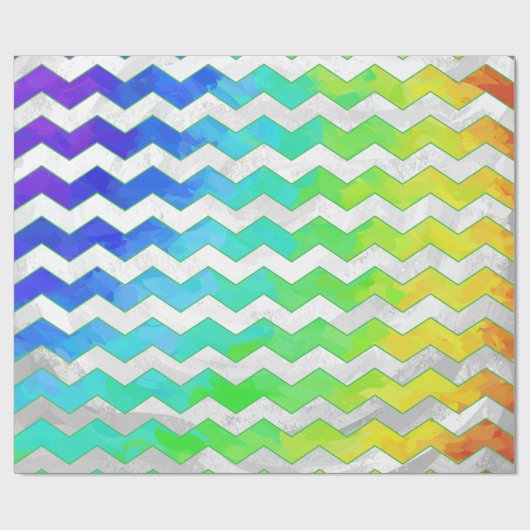 Rainbow Icy Zickzack Pattern Geschenkpapier (Flach)