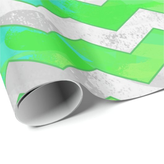 Rainbow Icy Zickzack Pattern Geschenkpapier (Rolleneckpunkt)