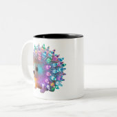 Rainbow Igel Delight Zweifarbige Tasse (Vorderseite Links)