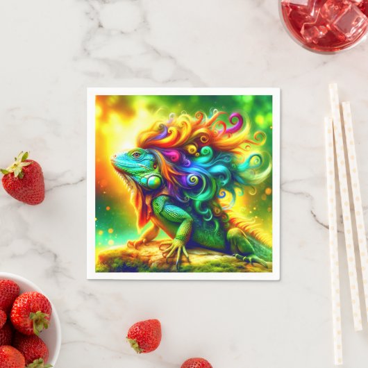 Rainbow Iguana Serviette (Beispiel)
