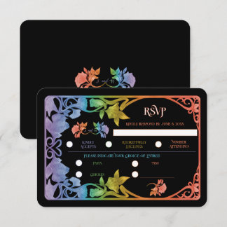 Rainbow II Aquarell Art Nouveau Hochzeits-RSVP  RSVP Karte