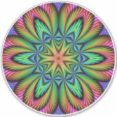 Rainbow Illusion Mandala Aufkleber (Vorderseite)