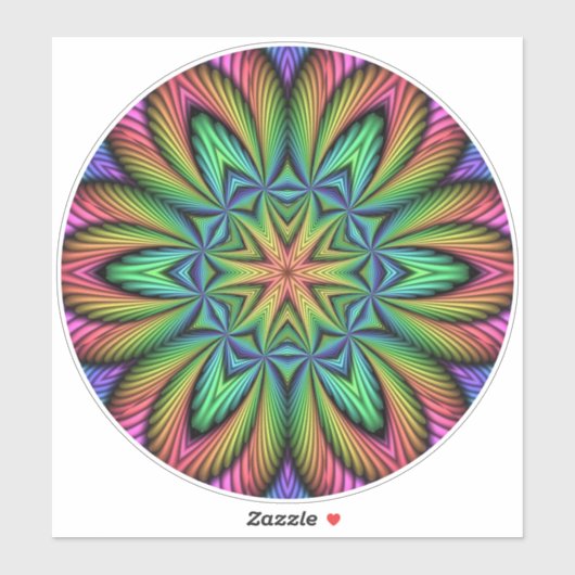 Rainbow Illusion Mandala Aufkleber (Blatt)