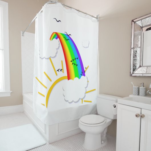 Rainbow Illustration Duschvorhang (Beispiel)