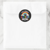 Rainbow I'm A Proud Autism Mom Autism Awareness Runder Aufkleber (Tasche)