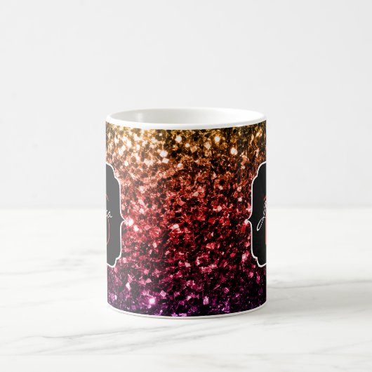 Rainbow Imitate Glitzer Glitzern Sweet 16 Kaffeetasse (Mittel)