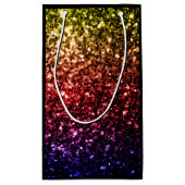 Rainbow Imitate Glitzer Glitzern Sweet 16 Kleine Geschenktüte (Rückseite)