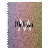 Rainbow-Imitate Glitzer-Muster Notizblock (Vorderseite)