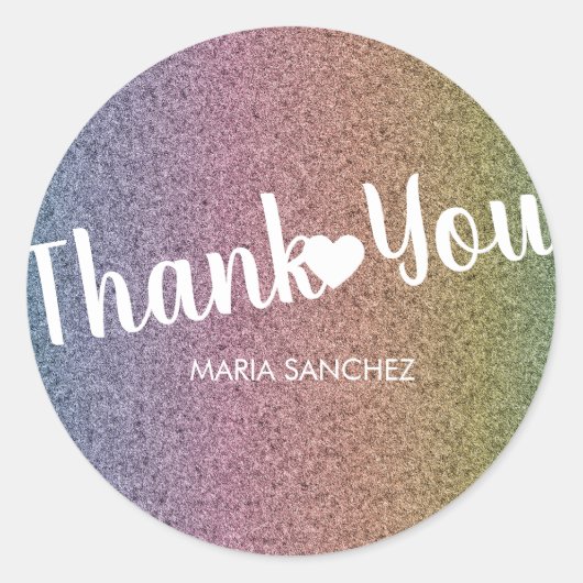 Rainbow Imitate Glitzer Pattern Nail Hair Business Runder Aufkleber (Vorderseite)