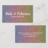 Rainbow Imitate Glitzer Pattern Nail Hair Business Visitenkarte (Vorne/Hinten)