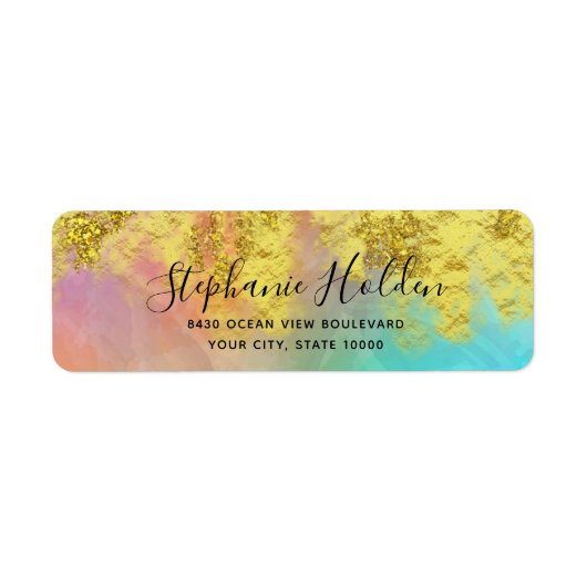 Rainbow Imitate Gold Metallic Glitzer Paint Custom (Vorne)