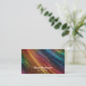 Rainbow-Imitate Iridescent Opal-Imitate Glitzer Visitenkarte (Stehend Vorderseite)