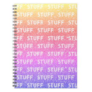 Rainbow Imitate Sparkle Stuff 1980er Style Noteboo Notizblock