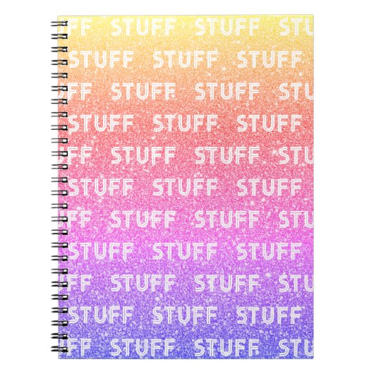 Rainbow Imitate Sparkle Stuff 1980er Style Noteboo Notizblock (Vorderseite)