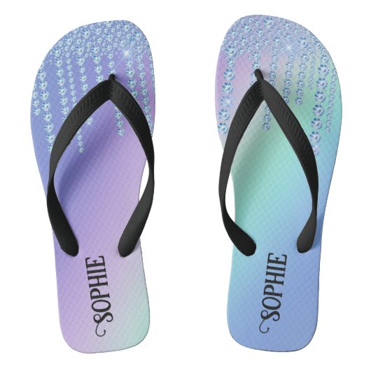 Rainbow Imitats Glitzer Badesandalen (Fußbett)