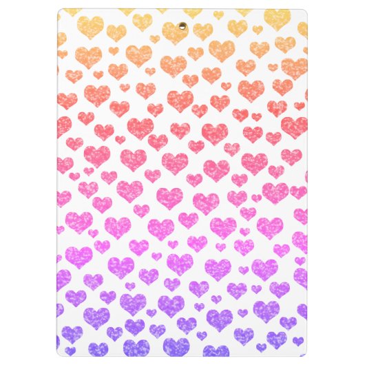 Rainbow Imitats Glitzer Herz Bright Farbige Custom Klemmbrett (Rückseite)