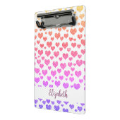 Rainbow Imitats Glitzer Herz Bright Farbige Custom Mini Klemmbrett (Gewinkelt2)