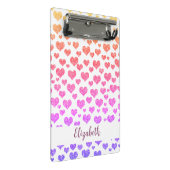 Rainbow Imitats Glitzer Herz Bright Farbige Custom Mini Klemmbrett (Schrägansicht)