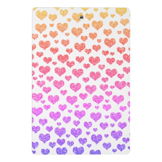 Rainbow Imitats Glitzer Herz Bright Farbige Custom Mini Klemmbrett (Rückseite)