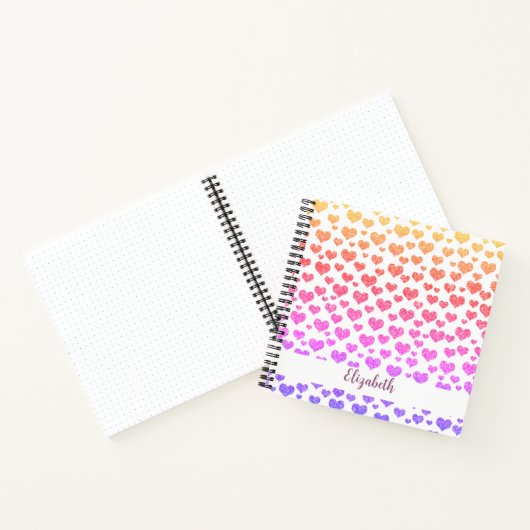 Rainbow Imitats Glitzer Herz Bright Farbige Custom Notizblock (Innenseite)